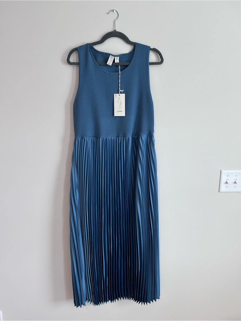Joie Teal Sleeveless Pleated Midi Dress